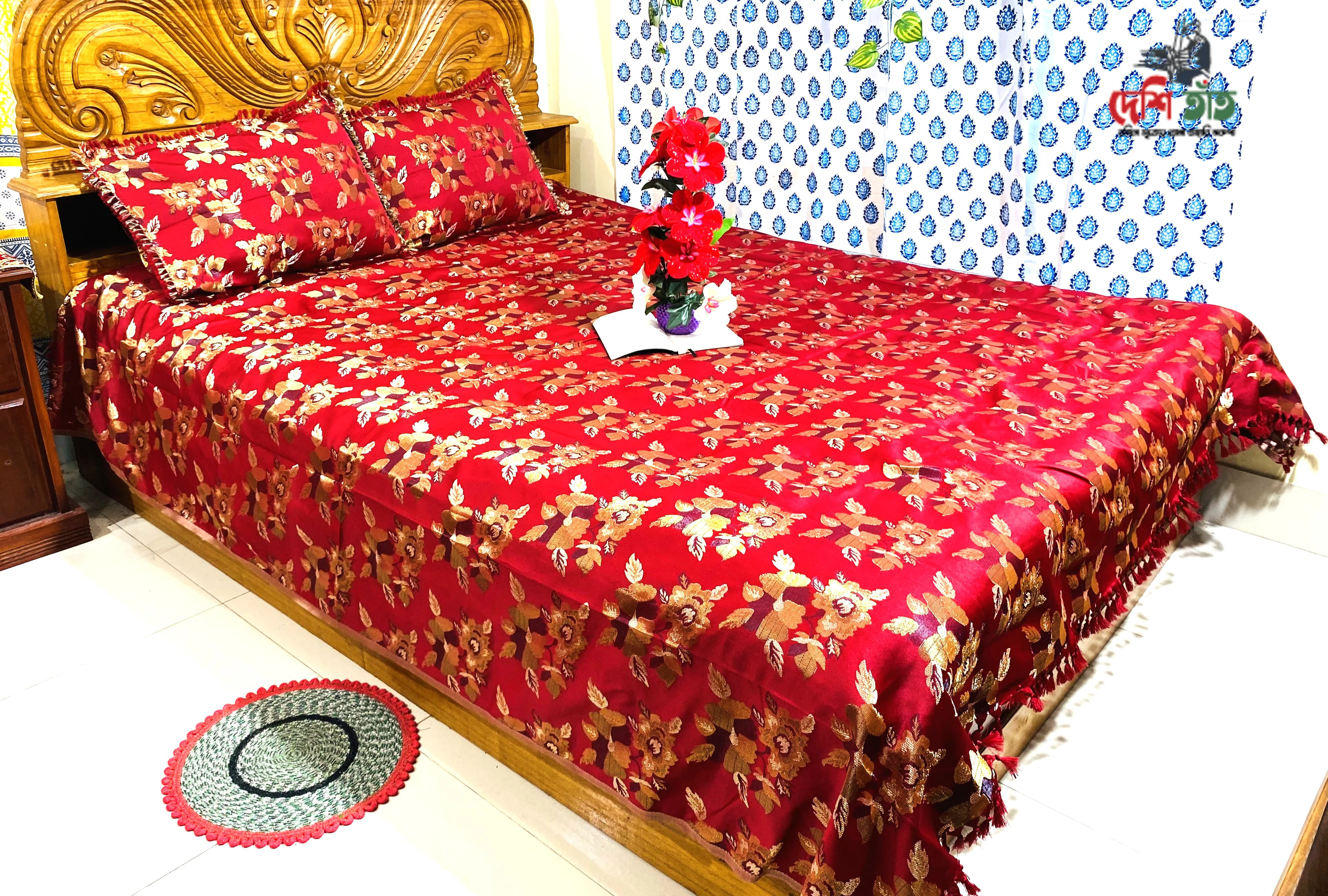 🛏 দেশি তাঁত প্রিমিয়াম লাক্সারি কটন বেড কভার